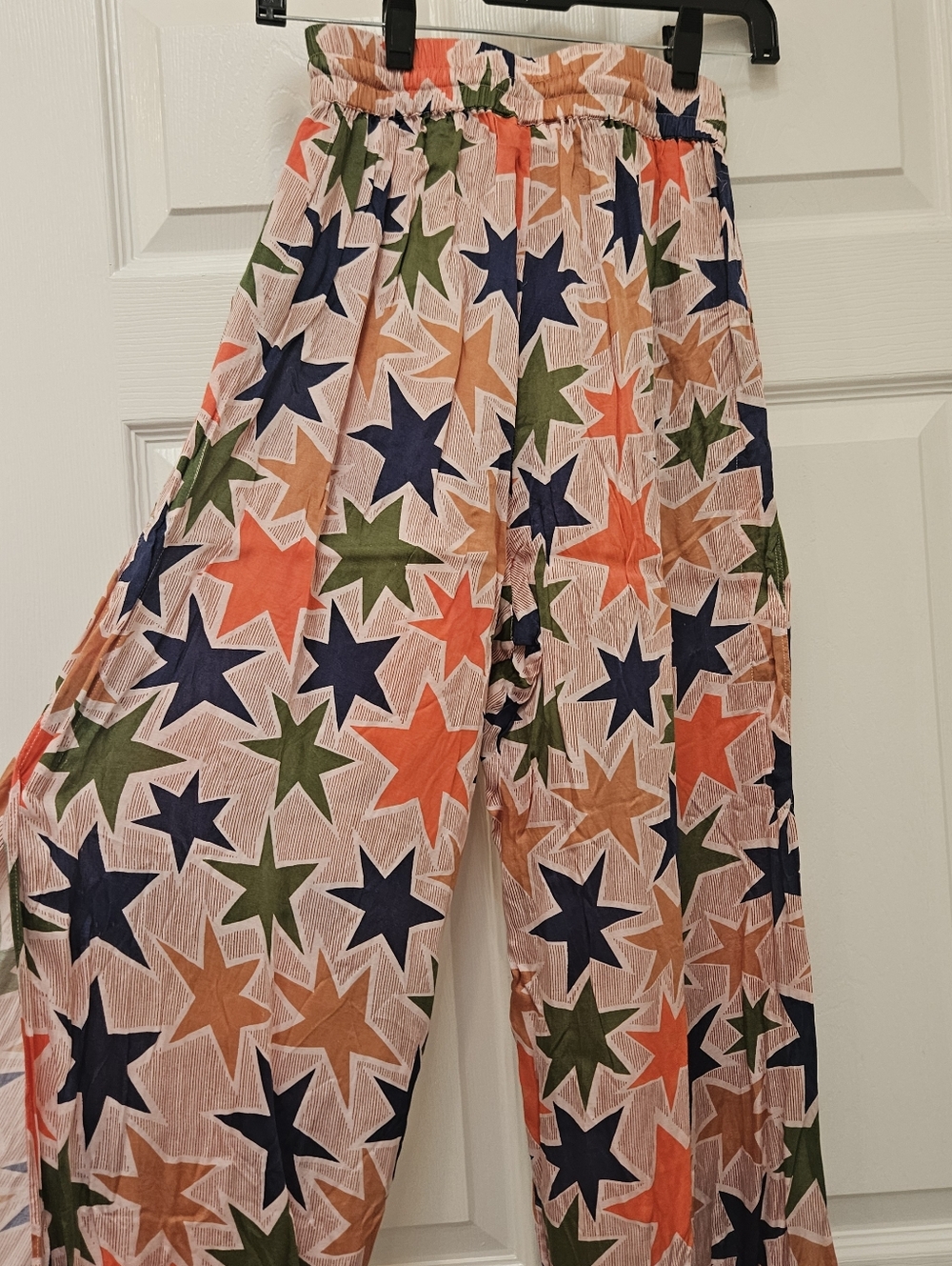 Roller Rabbit Star Print Multi Color Wide Leg Flowy Lounge Pants Size XS